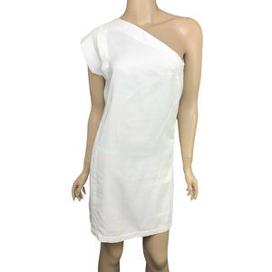 Pfeiffer White ‘Echo’ One Shoulder Dress Size XS Cotton/Polyester Sheath